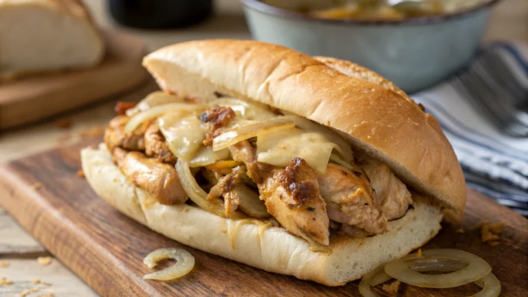 Slow Cooker Chicken Philly Sandwiches