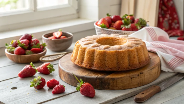 Strawberry Buttermilk Pound Cake