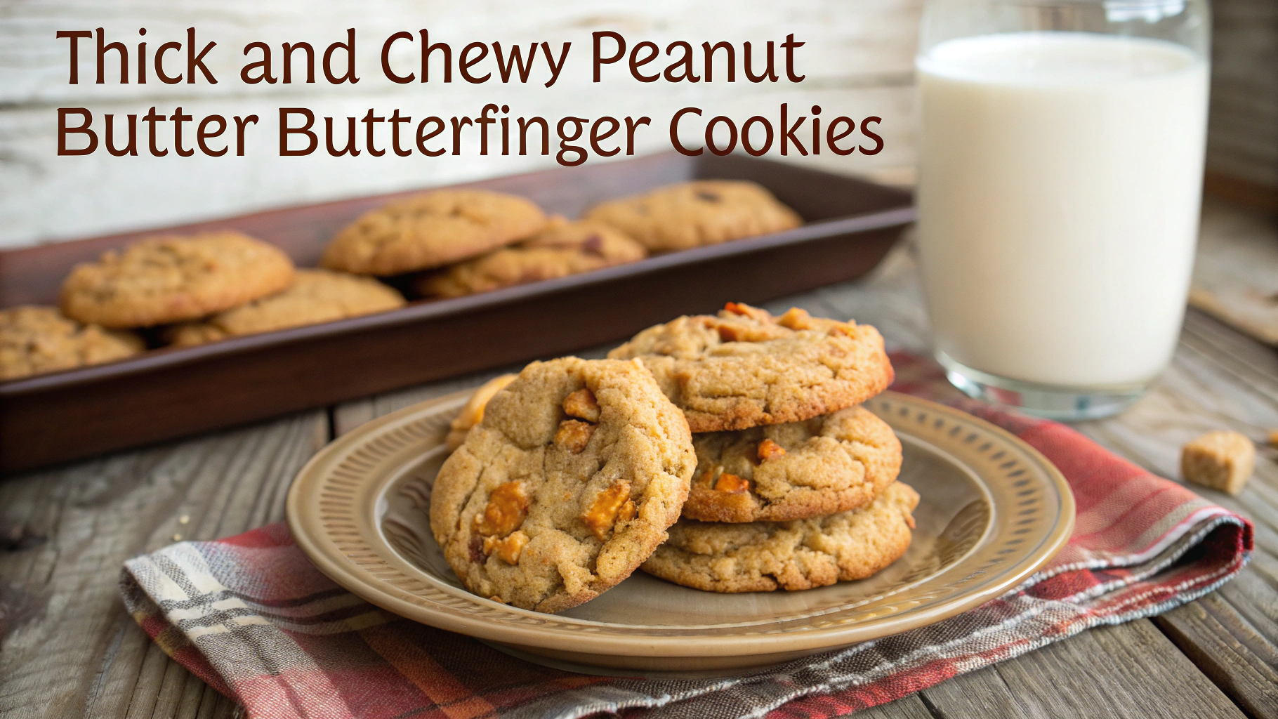 Thick and Chewy Peanut Butter Butterfinger Cookies