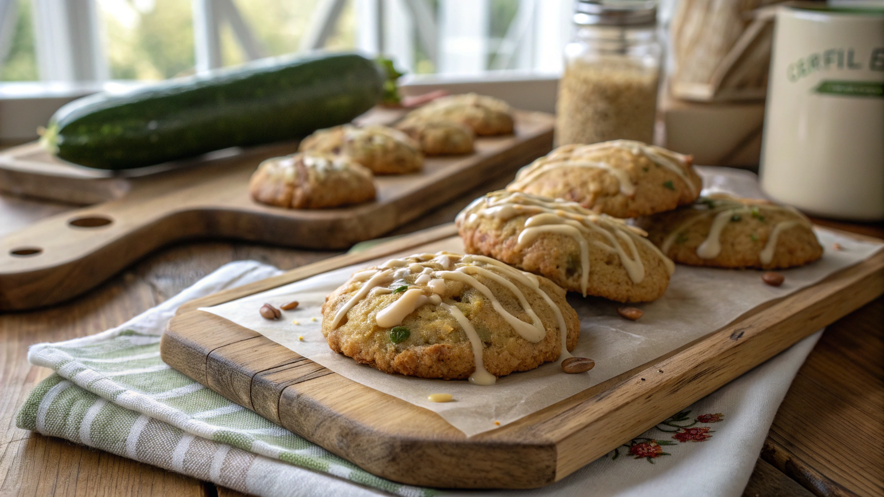 Zucchini Bread Cookies with Brown Butter Glaze