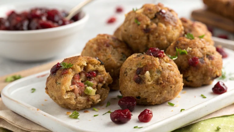 Cranberry Turkey Stuffing Balls