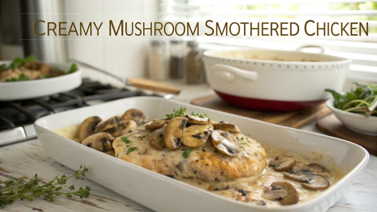 Creamy Mushroom Smothered Chicken