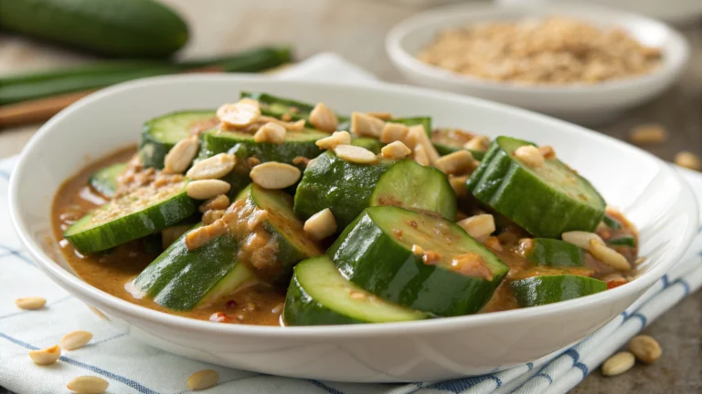 Cucumbers in Spicy Peanut Sauce