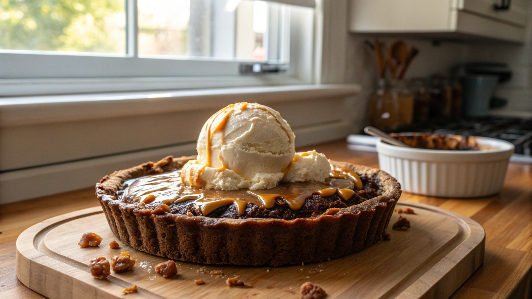 Decadent Caramel Brownie Pie