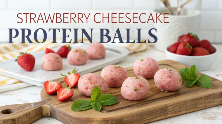 Delicious Strawberry Cheesecake Protein Balls