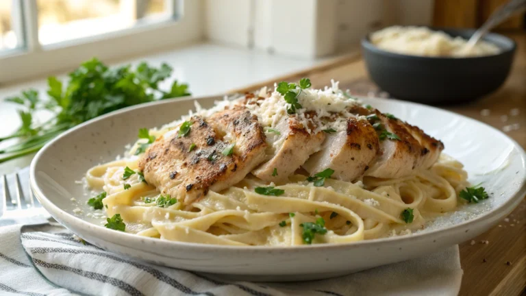 Healthy Garlic Parmesan Chicken Pasta
