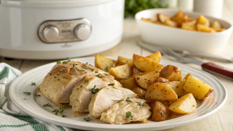 Slow Cooker Parmesan Garlic Chicken and Potatoes