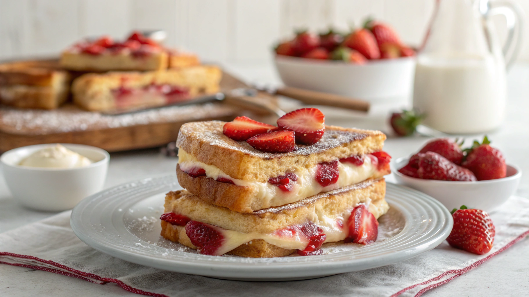 Strawberry Cheesecake Stuffed French Toast