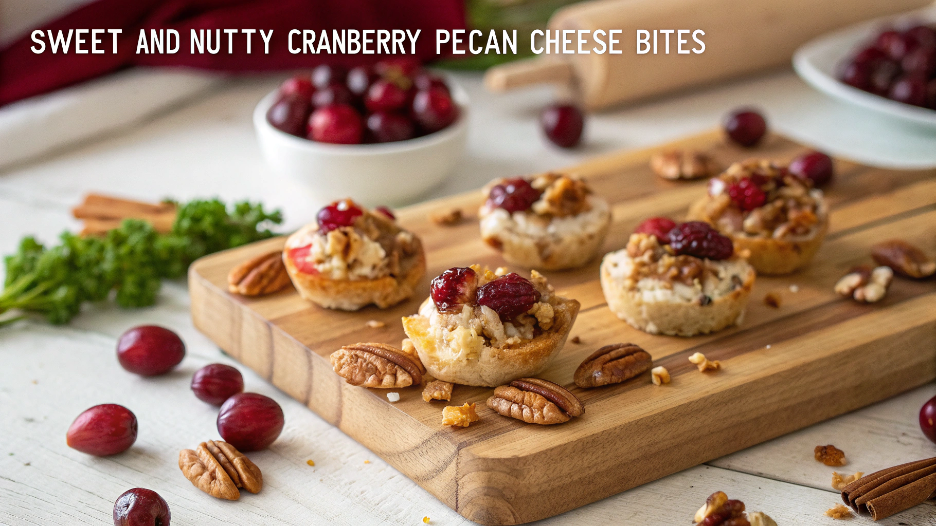 Sweet and Nutty Cranberry Pecan Cheese Bites