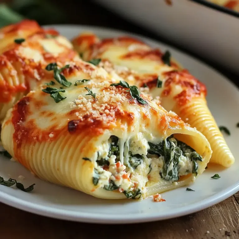 Cheesy Spinach Stuffed Shells Recipe
