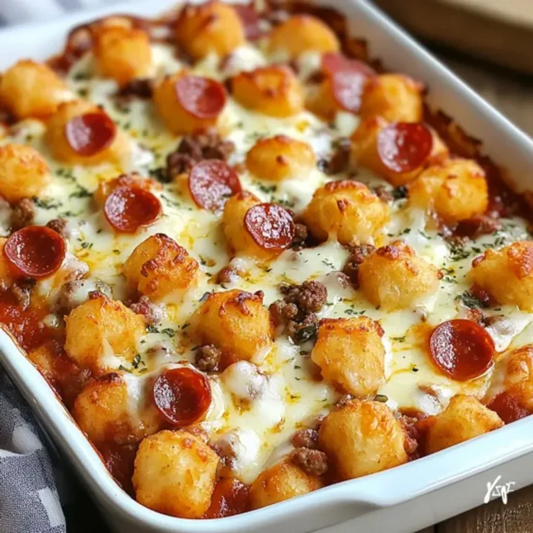 Cheesy Tater Tot Pizza Bake