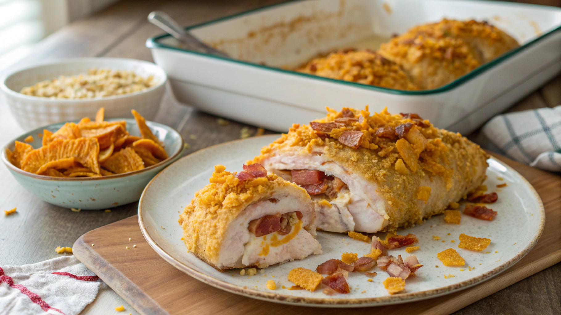 Cream Cheese and Bacon Stuffed Doritos Chicken