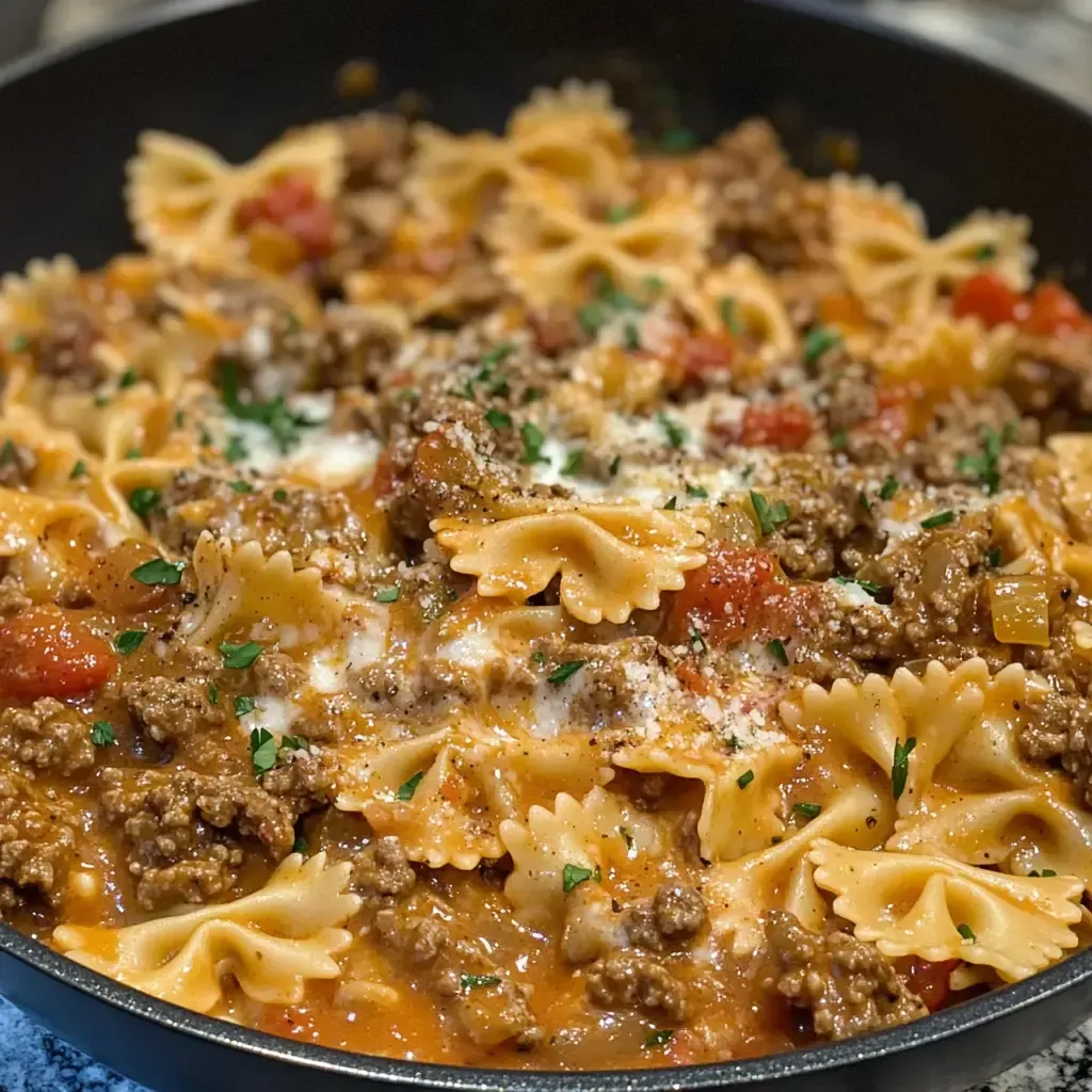 Creamy Beef Bowtie Pasta Recipe