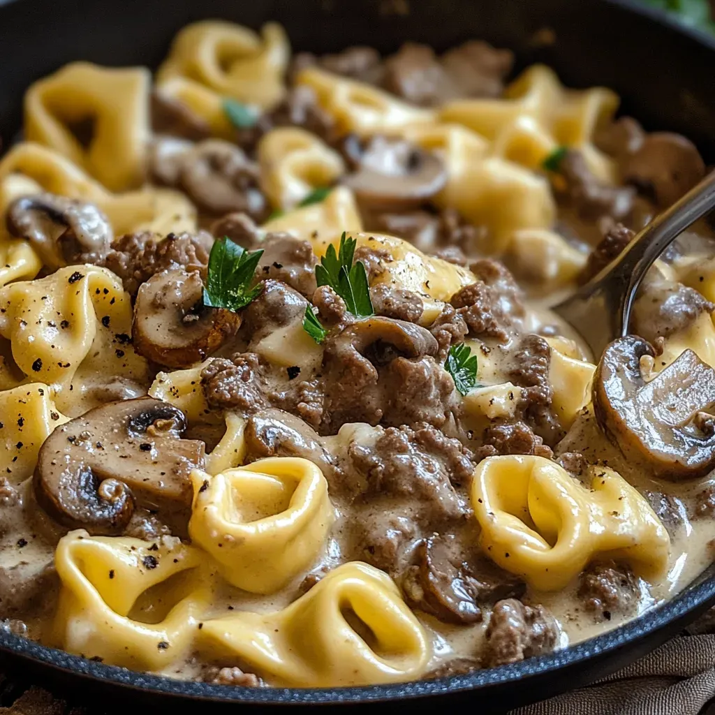 Creamy Beef Mushroom Tortellini: One-Pan Dinner Recipe