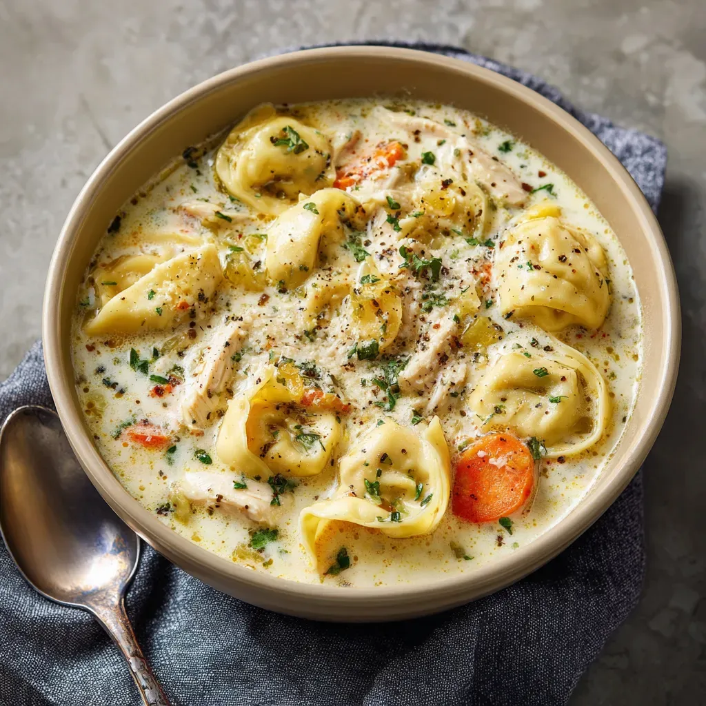 Delicious Creamy Chicken Tortellini Soup Recipe