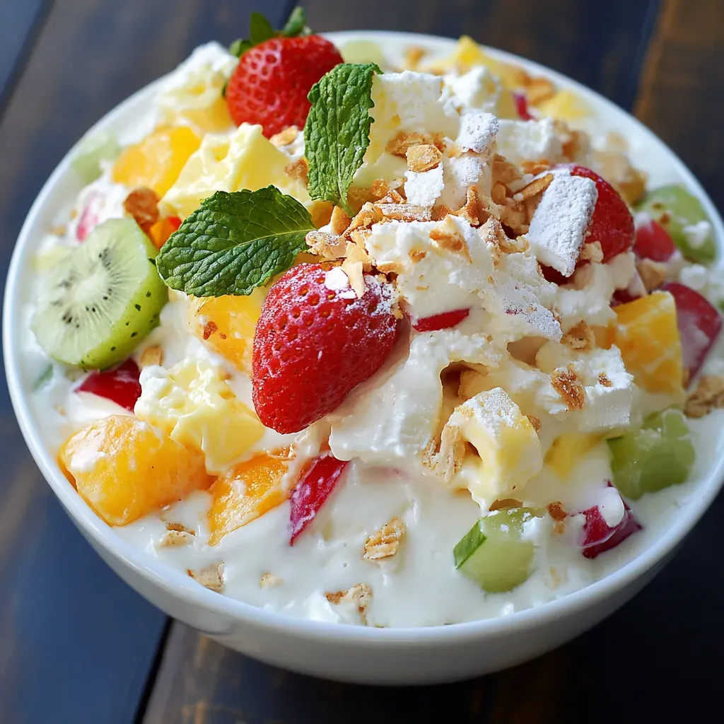 Delicious Hawaiian Fruit Salad with Cheesecake Dressing