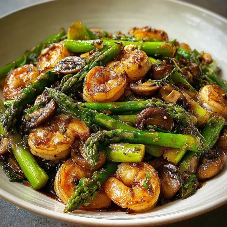 Delicious Shrimp Asparagus Mushroom Stir-Fry Recipe