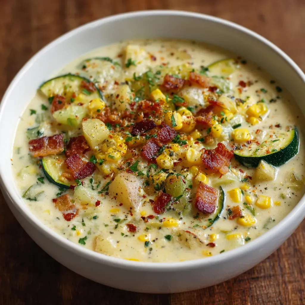 Delicious Summer Corn Zucchini Chowder Recipe