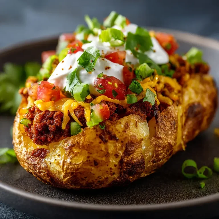 Delicious Taco Potatoes Loaded with Beef - Recipe