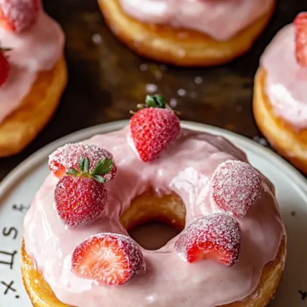 Delicious Vanilla Strawberry Donuts