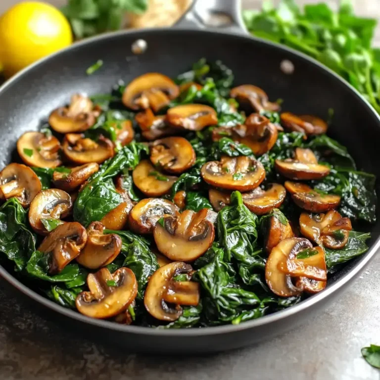 Garlic Butter Mushrooms Spinach Recipe