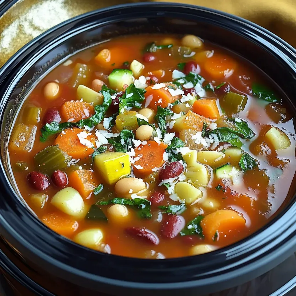 Hearty Slow Cooker Minestrone Soup