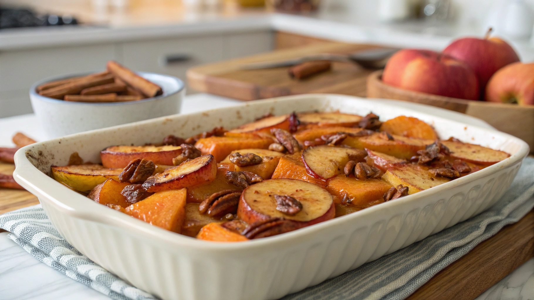 Honey Glazed Apple and Sweet Potato Casserole