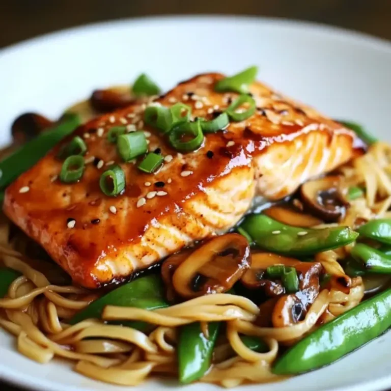 Honey Glazed Salmon with Noodles