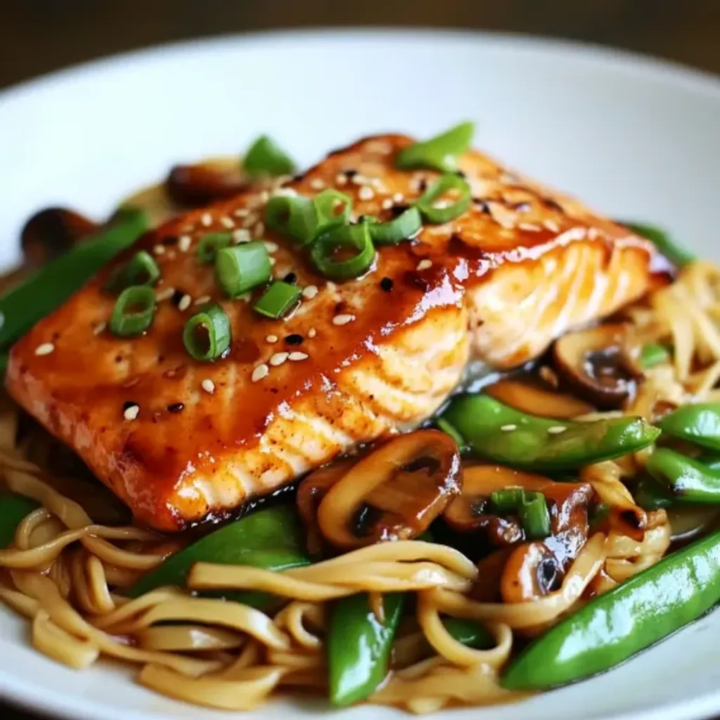 Honey Glazed Salmon with Noodles