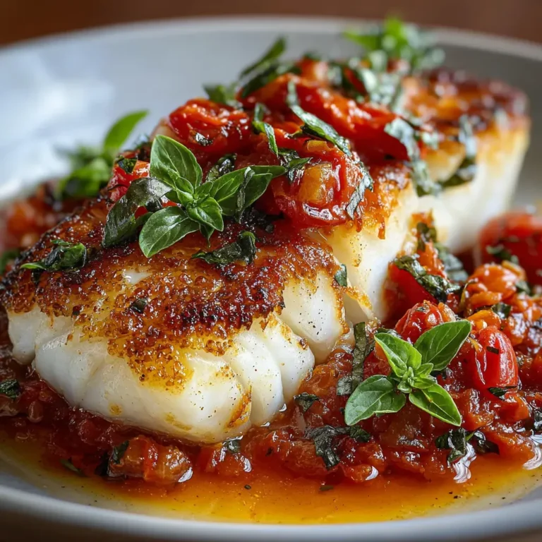 Mediterranean Pan-Seared Cod with Tomato Butter Sauce