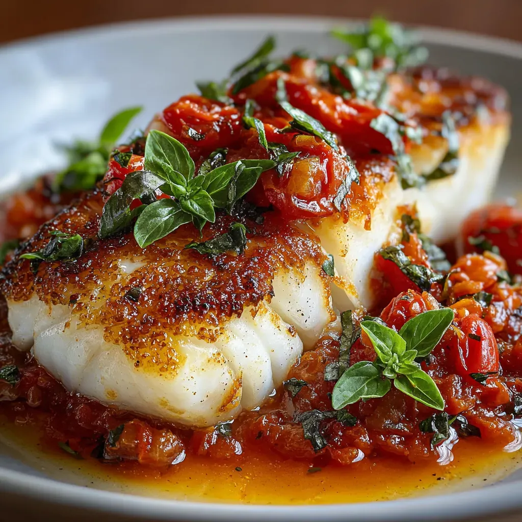Mediterranean Pan-Seared Cod with Tomato Butter Sauce