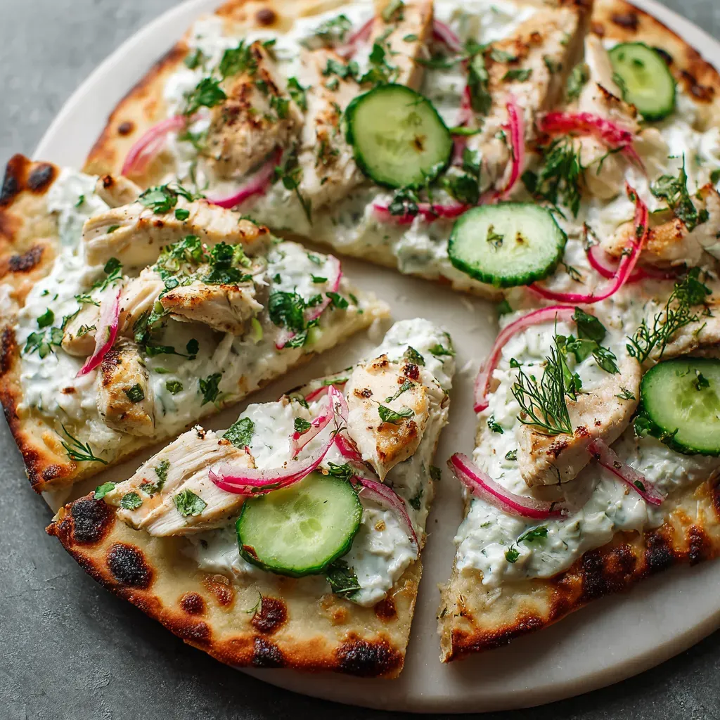Mouthwatering Tzatziki Chicken Naan Pizza Recipe