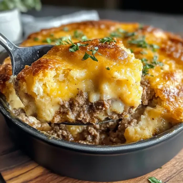 Savory Beef Cobbler Recipe with Melted Cheddar