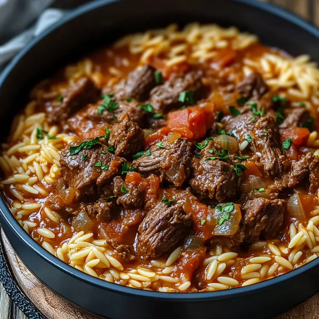 Savory Greek Beef Orzo Casserole