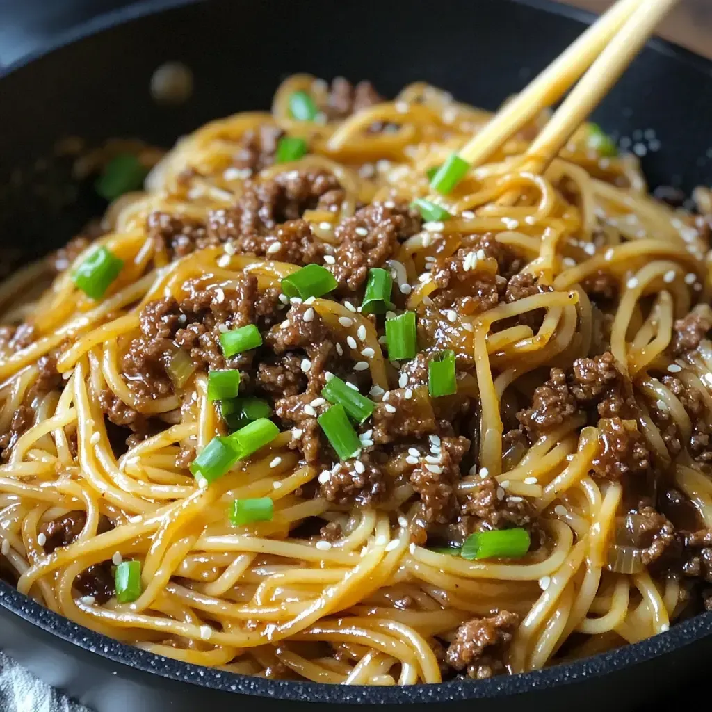 Savory Mongolian Beef Noodle Stir-Fry