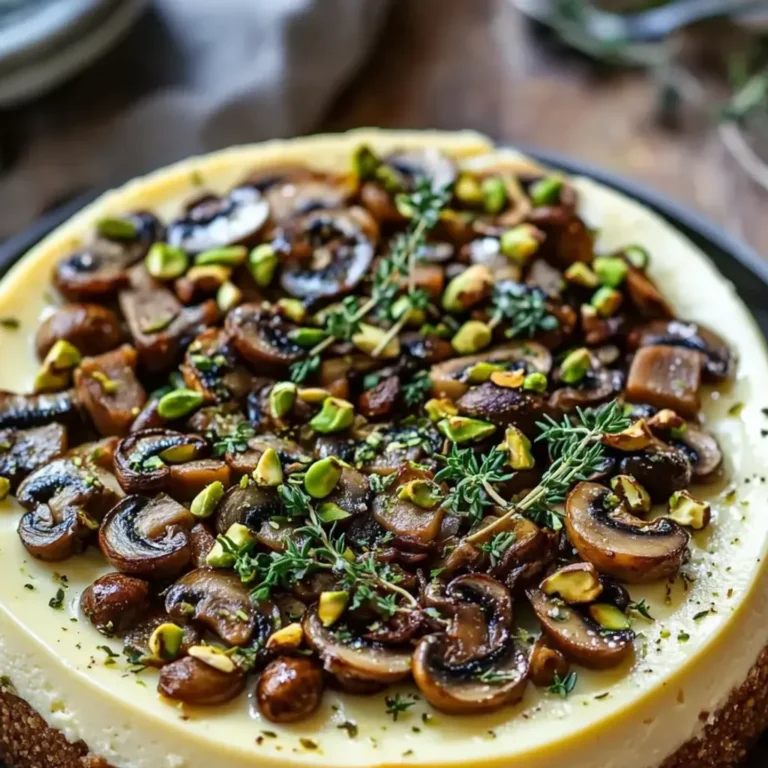 Savory Mushroom Pistachio Cheesecake Recipe