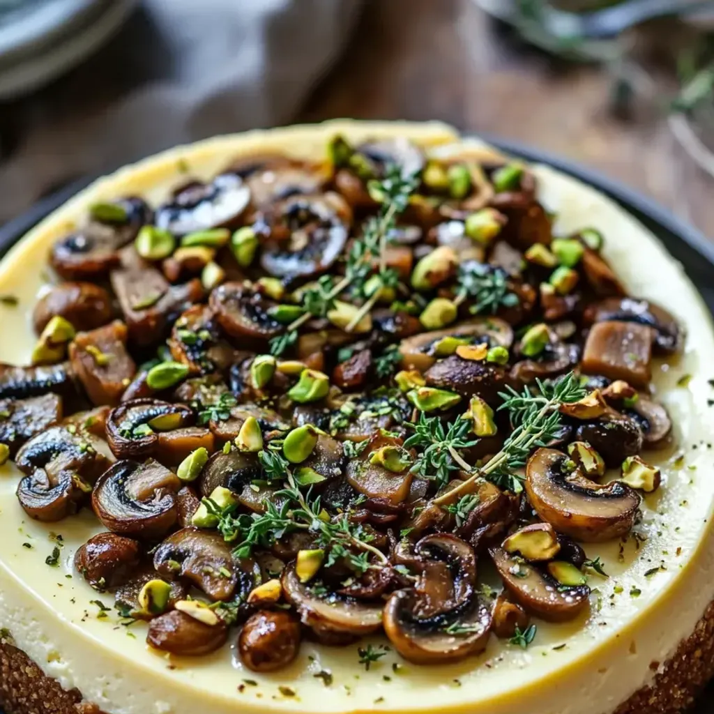 Savory Mushroom Pistachio Cheesecake Recipe