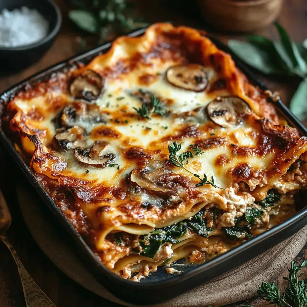 Savory Mushroom Spinach Lasagna: A Delicious Vegetarian Dish