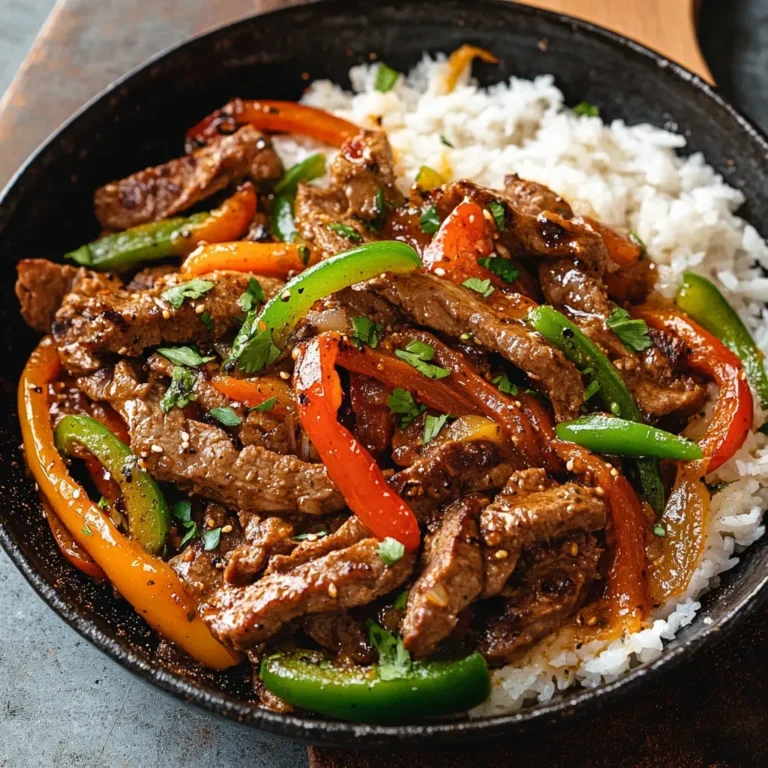 Savory Pepper Steak Recipe with Colorful Bell Peppers
