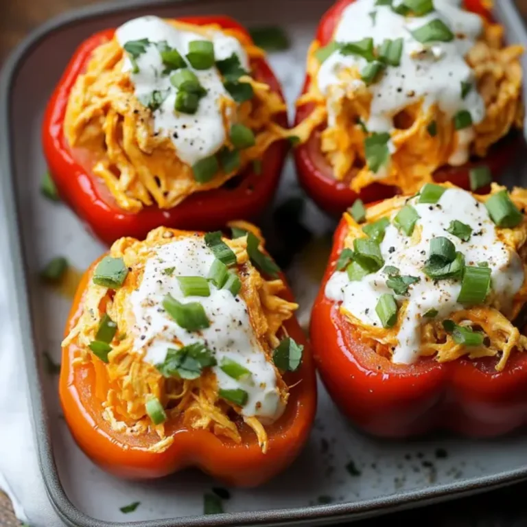 Spicy Buffalo Chicken Stuffed Peppers