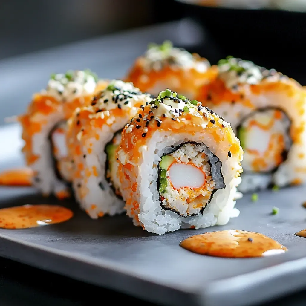 Spicy Volcano Shrimp Avocado Sushi Roll