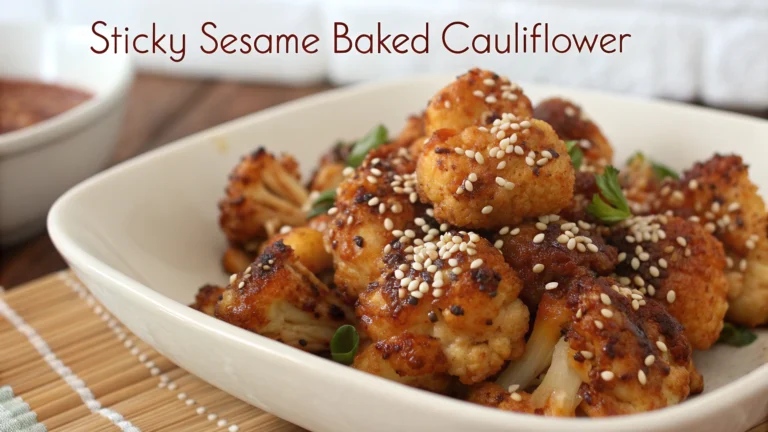 Sticky Sesame Baked Cauliflower
